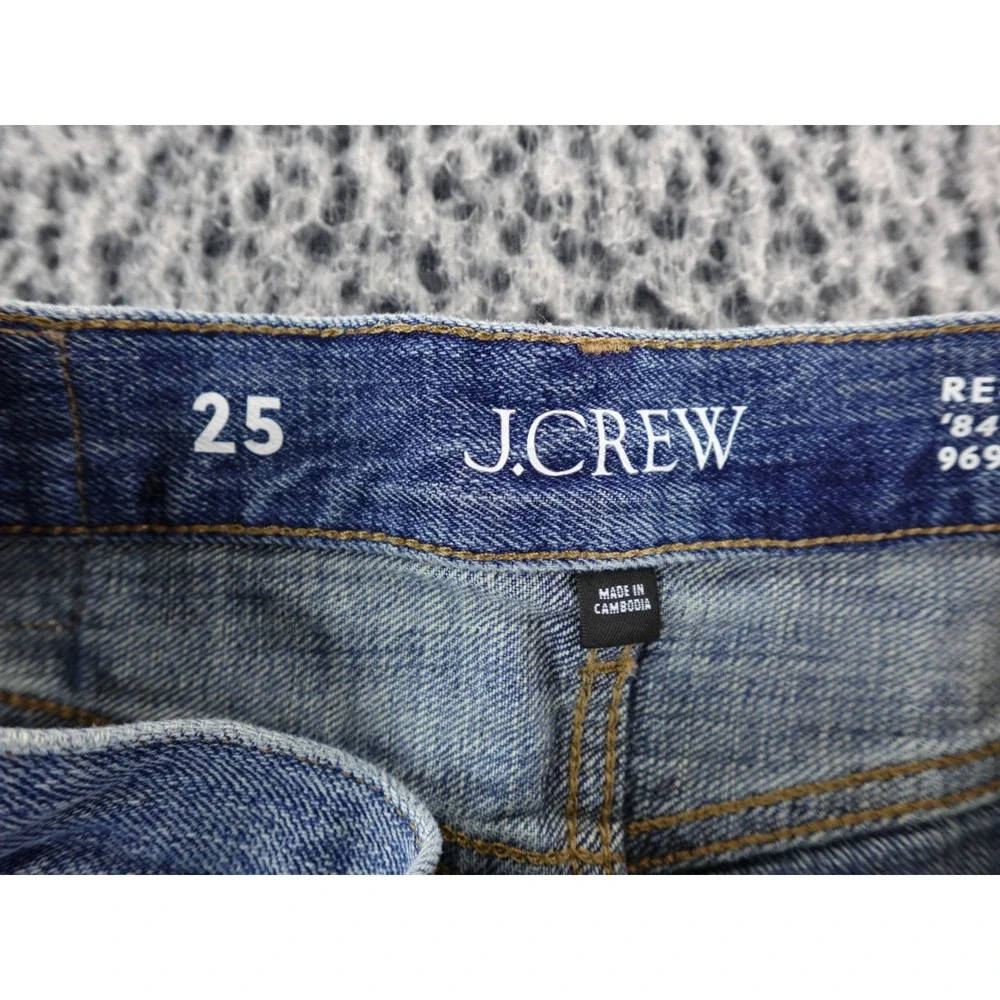 J Crew 84 Low‎ Rise Wide Leg Jeans Medium Wash Distressed Size 25